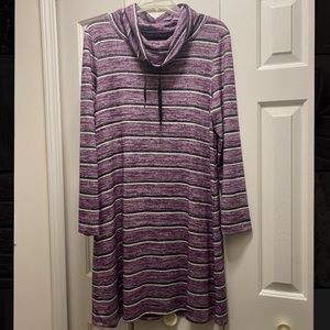 Purple Striped Knit Sweater Dress - NEW NEVER WORN EXCELLENT CONDITION